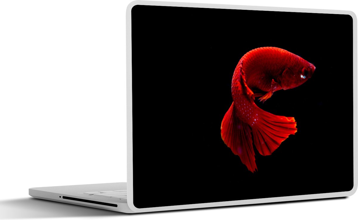 Laptop sticker - 12.3 inch - Vis - Zeedier - Staart - Rood - 30x22cm - Laptopstickers - Laptop skin - Cover