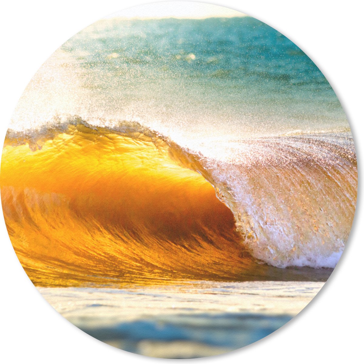 Muismat rond 20x20 cm - Mousepad Strand - Zee - Golf - Ronde muismatten