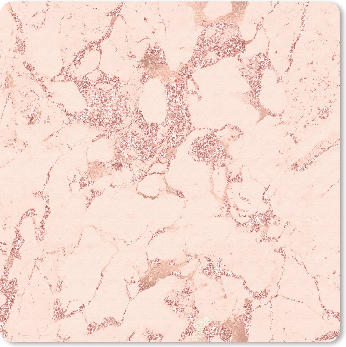 Muismat 30x30 cm - Mousepad Marmer - Aderen - Roségoud - Muismatten