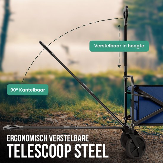 Avalo Bolderkar - Opvouwbaar - Tot 90KG - 80x47x49 CM - 80L - 360º Wielen - Blauw van Avalo — afbeelding 4