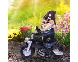Tuinkabouter motorfiets dwerg - waterdicht tuindecoratie - grappige motorcadeaus - balkondecoratie
