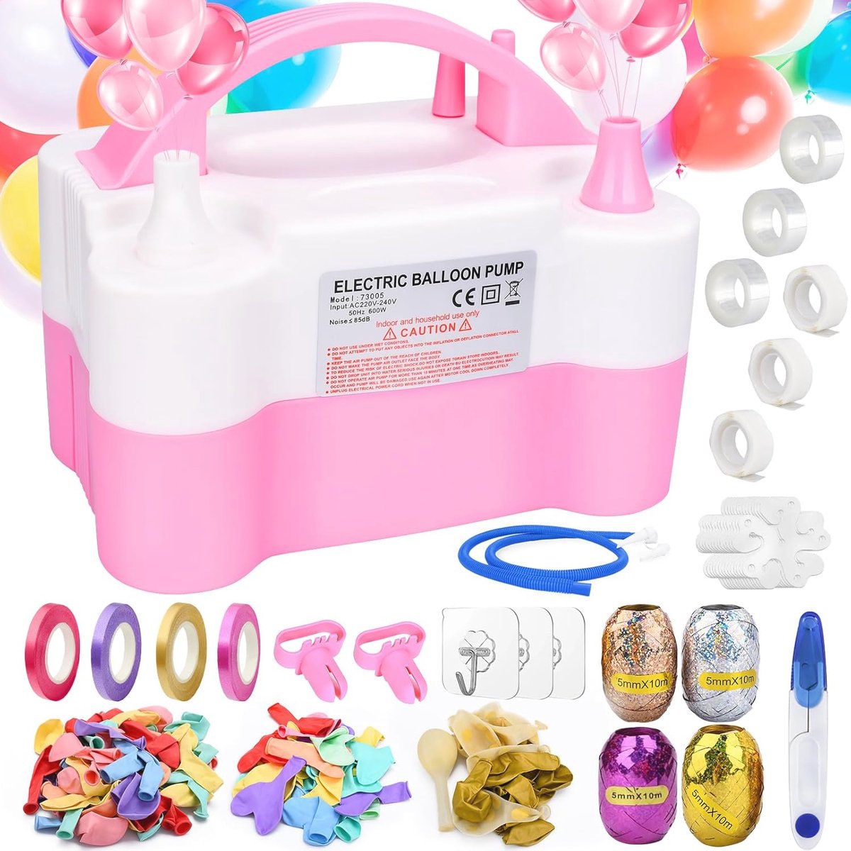 Elektrische Ballonpomp 600W met Dubbele Sproeiers voor Feesten en Decoraties