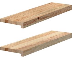 vidaXL - Vensterbanken - 2 - st - onbehandeld - 70x20x2 - cm - massief - eikenhout