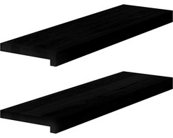 vidaXL - Vensterbanken - 2 - st - 70x20x2 - cm - massief - eikenhout - donkerbruin