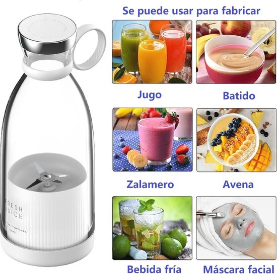 Draagbare Smoothie Maker - 350 ml Mini Blender - Perfect voor Gezonde Dranken On-the-go van Merkloos — afbeelding 2