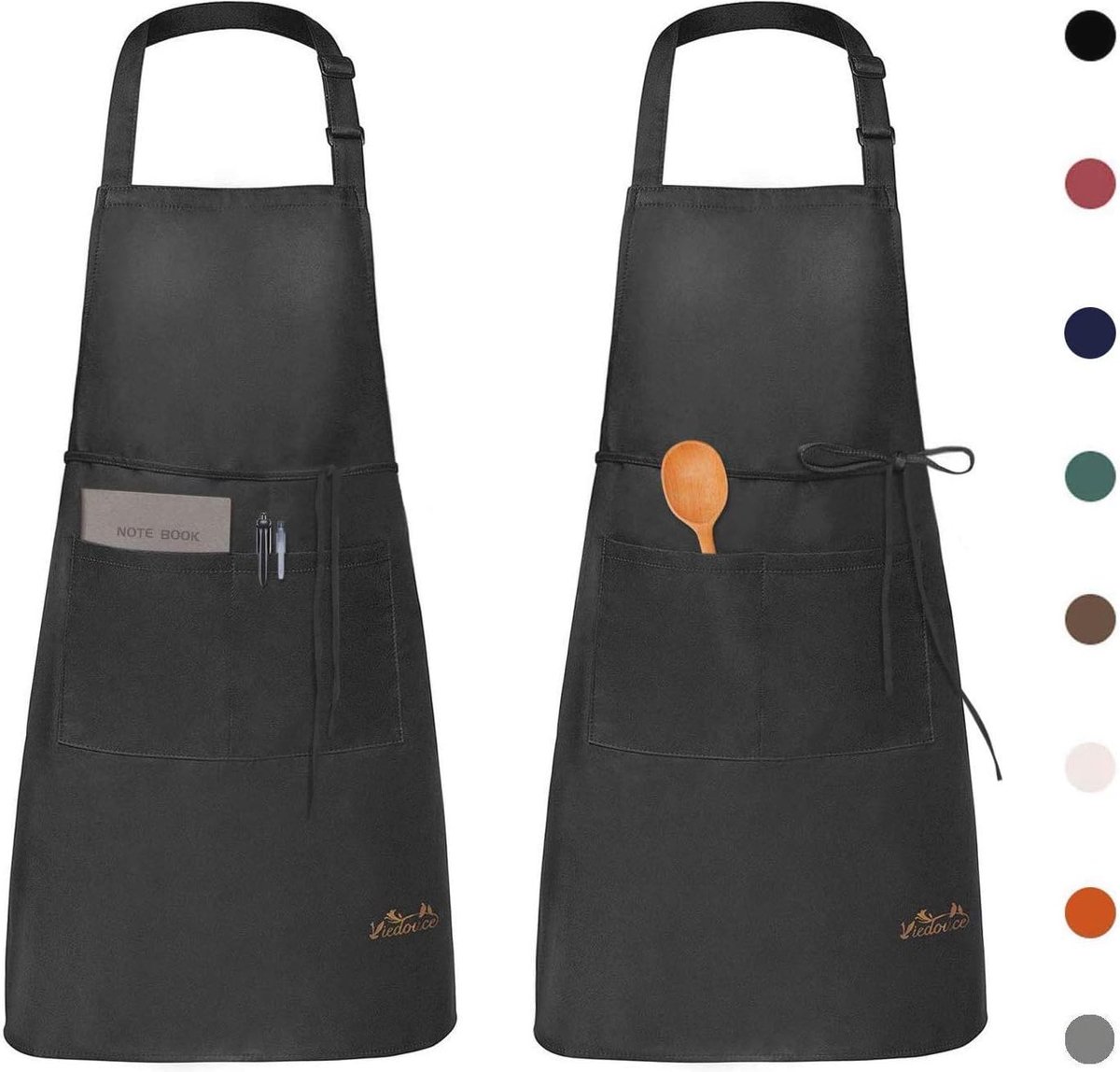 Waterdicht Keukenschort 2-Pack met Verstelbare Schouderbanden en Grote Zakken - Geschikt voor BBQ en Koken