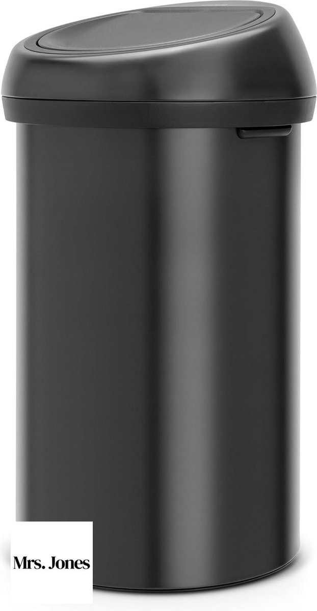Mrs. Jones Touch Bin Prullenbak Matt Black 60 Liter Prullenbak 60 liter
