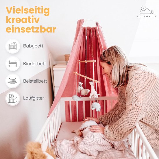 Roba Hemelstang, universele hemelhouder, wit, f, babybedden, f, bedhemel rond ca, 150 cm