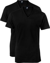 Alan Red Stretch T-shirts diepe V-hals (2-pack) - No Neck - zwart -  Maat L