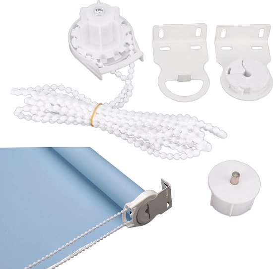 38mm Rolgordijn Fittings Plastic Rolgordijn Onderdelen met Metalen Beugel en Kraal Ketting Rolgordijn Fittings Reserve Kit Vervangende Onderdelen voor Gordijn Staven