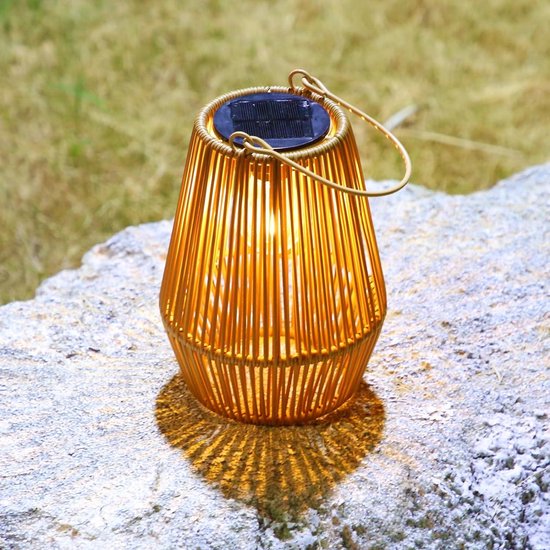 2 stuks rotan solarlampen voor buiten, hangend/staand, handgebreide 2 stuks rotan solarlampen voor buiten, hangend/staand, handgebreide