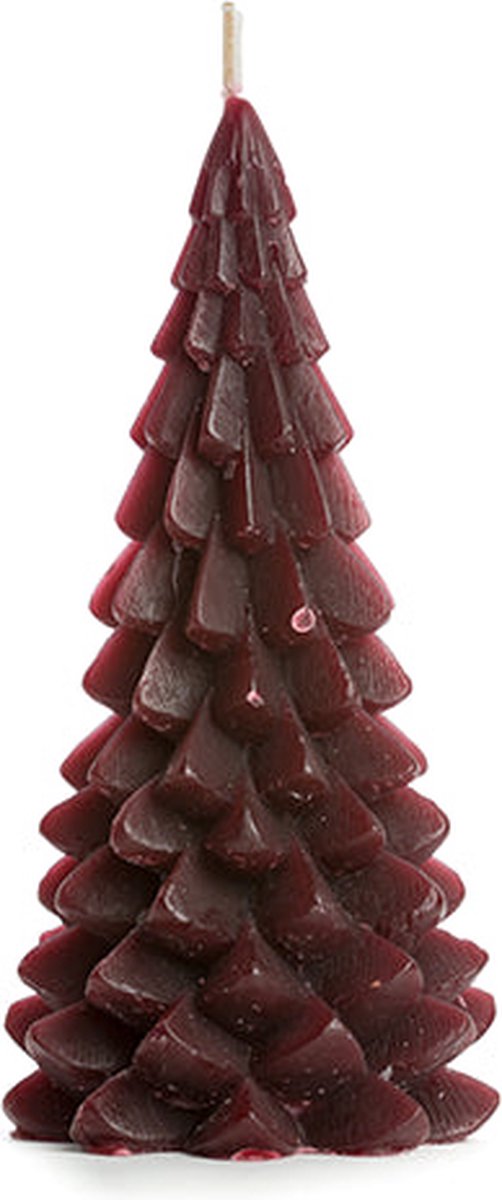 Rustik Lys Kerstboomkaars 'Arbre' (M) - Aubergine - 10x20