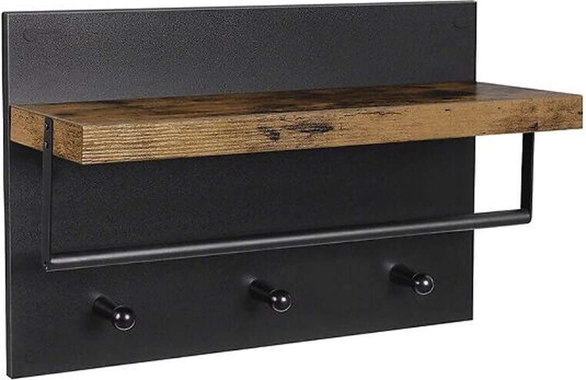 MIRA Home - Schoenenrek - Schoenenkast - Zwart- Grijs - Spaanplaat - metaal- 1,2x44,5x23