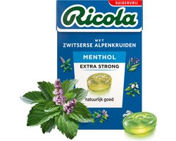 Ricola Menthol Extra Strong Suikervrij Doosje - 24 x 50 gr - Voordeelverpakking