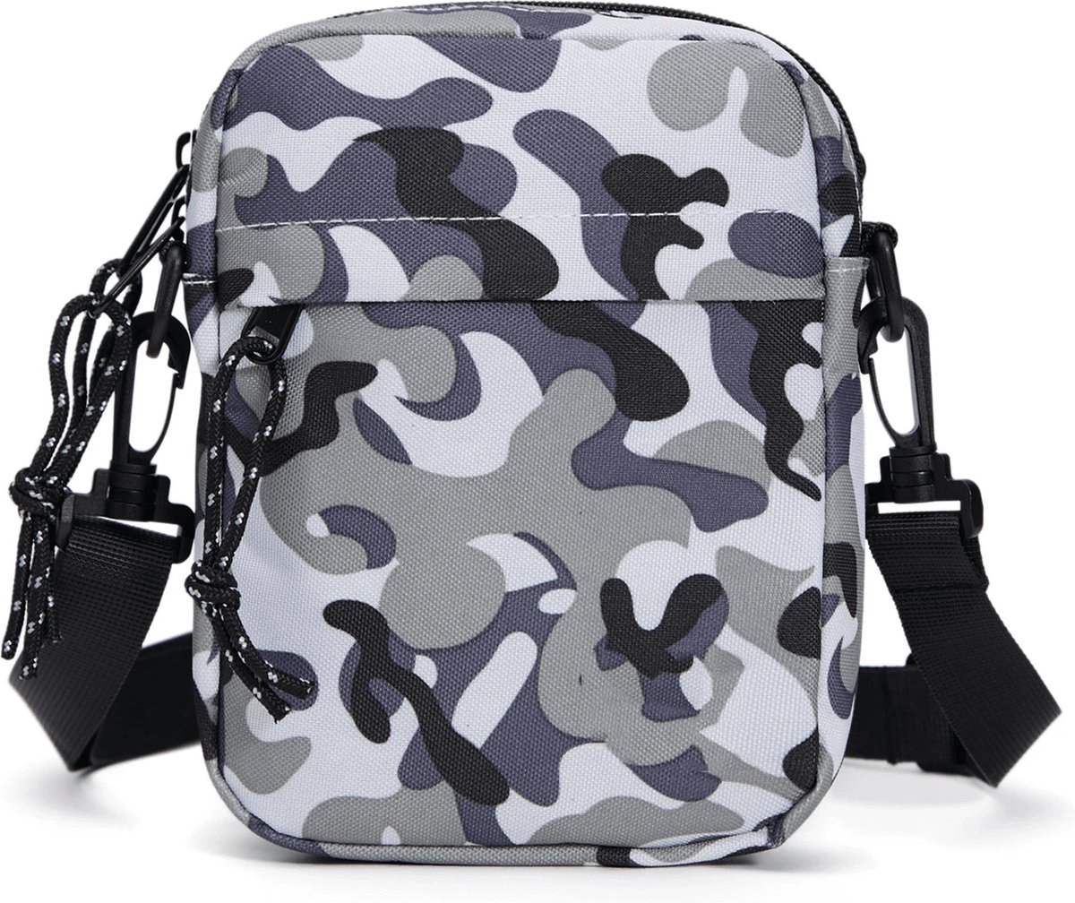 Nektasje - Reisportemonnee Crossbody Schoudertas - Waterafstotend Oxford - Unisex - Compacte Reistas voor op Reis en Vakantie - Telefoontasje met Nekkoord - 4 Compartimenten - Voor Dagelijks Gebruik - Urban Camouflage