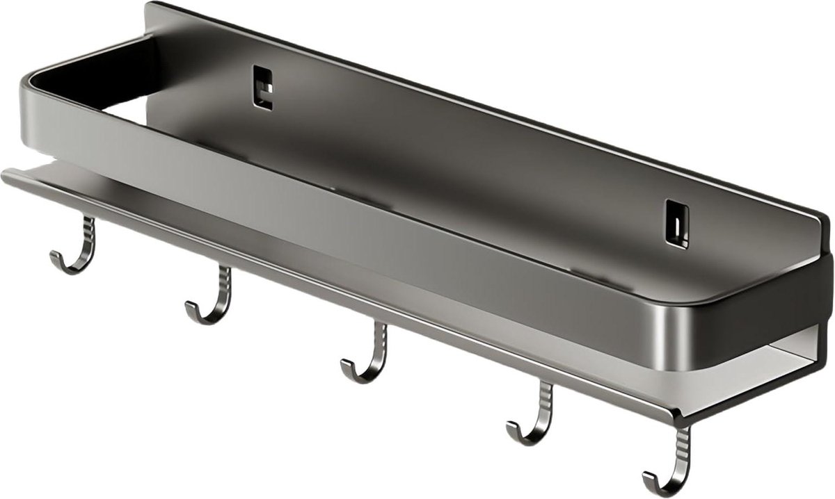 Hangend kruidenrek metaal keukenorganizer zonder boren voor keuken en badkamer 30 x 12 x 8 cm