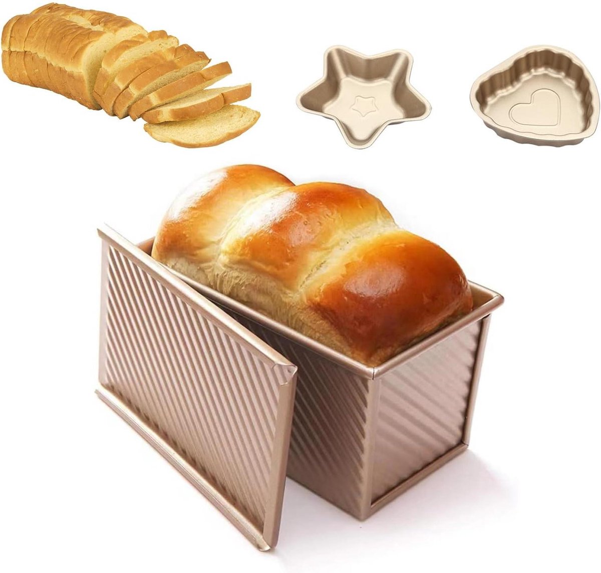 Bakvorm 12 x 19 x 11 cm Aluminium Toastbrood Bakvorm Broodvormen Anti-aanbak Broodbakvorm Pan Brood Gebak Cake 1000 g