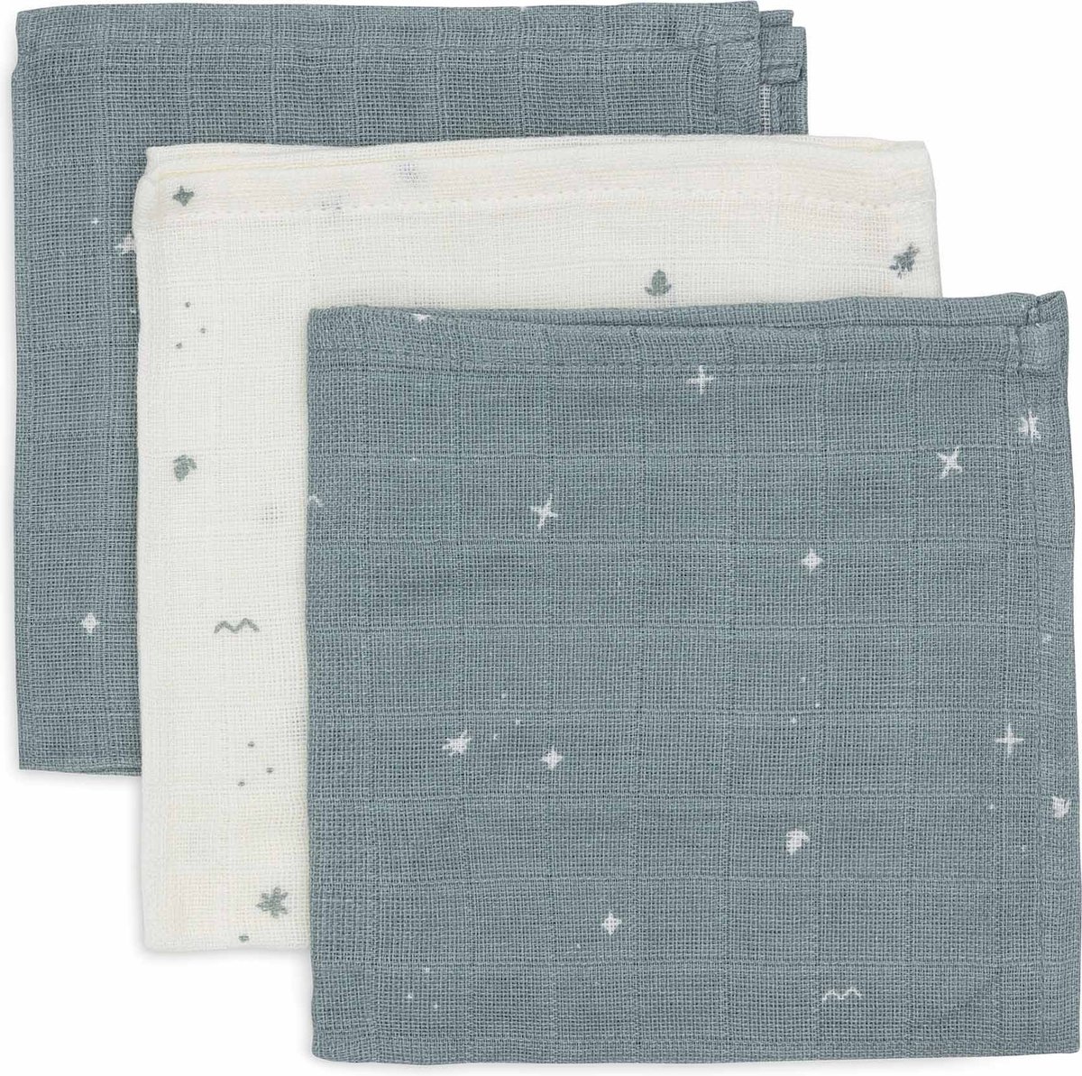 Goedkoopste Jollein - Hydrofiel Monddoekje 31x31cm - Baby Hydrofiele Doeken, Spuugdoekjes, Speendoekje - 3 Stuks - Twinkling Sea Green