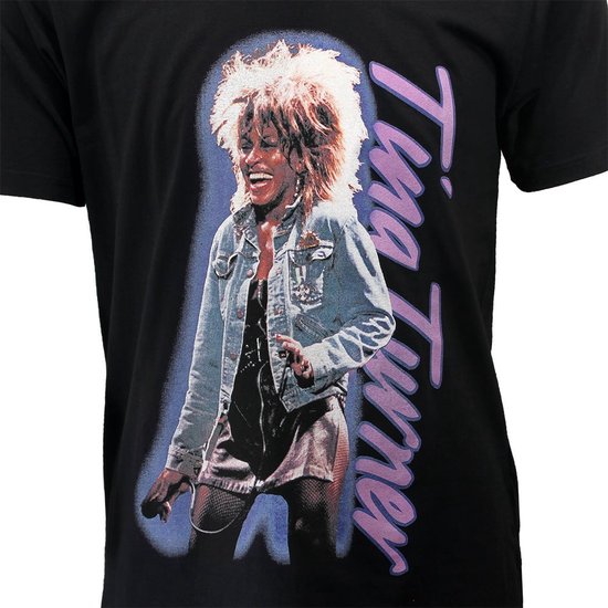 Tina Turner T Shirt Vertical Logo Nuovo Ufficiale Unisex Nero Size