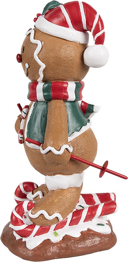 Clayre & Eef Figure de Noël Bonhomme en pain d‘épice 12x11x21 cm Marron Plastique