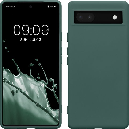 coque kwmobile compatible avec Google Pixel 6a - Coque pour smartphone - Coque arrière en vert sapin