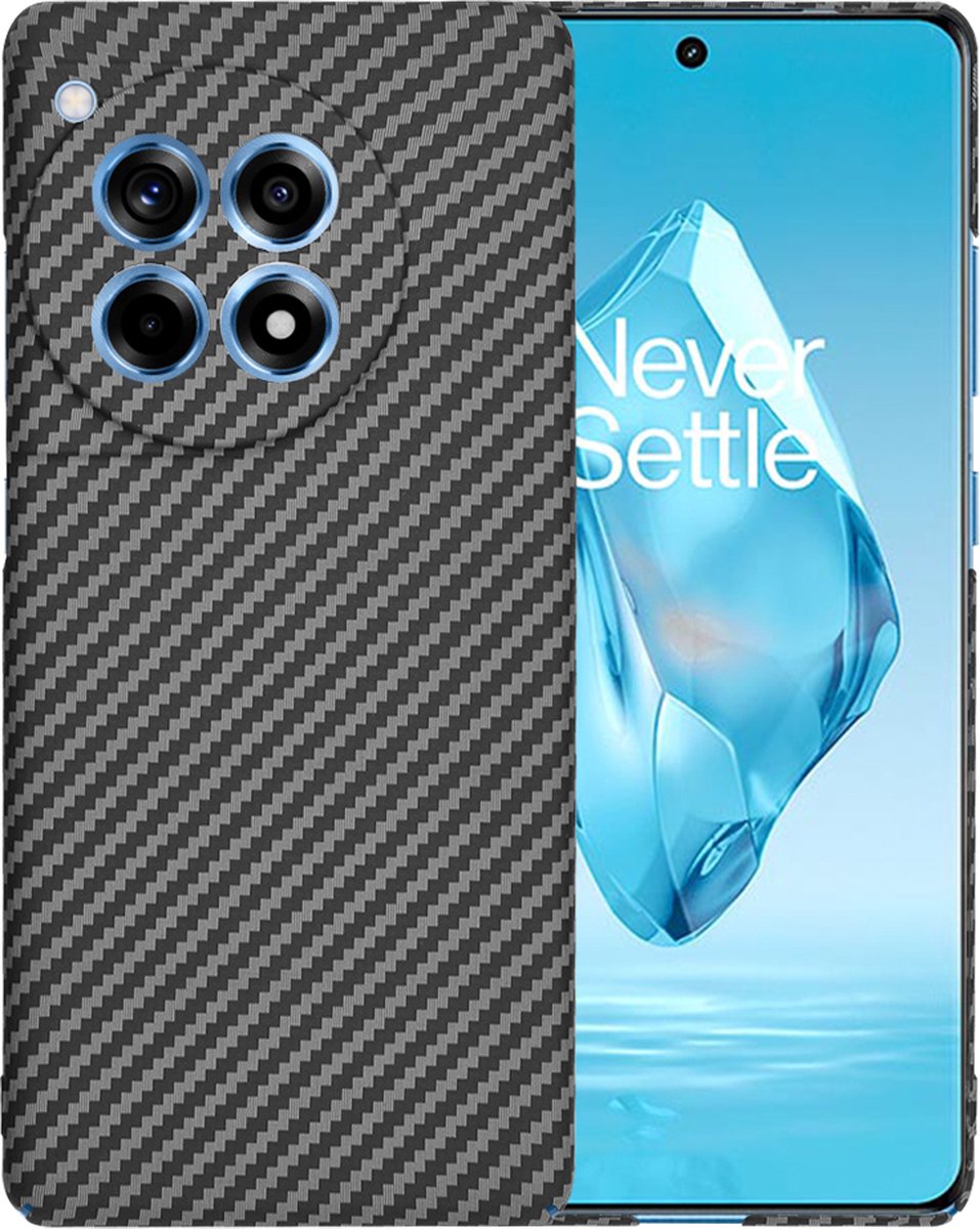 Techsuit Carbonite FiberShell Carbon Back Cover hoesje voor OnePlus 12R - Zwart