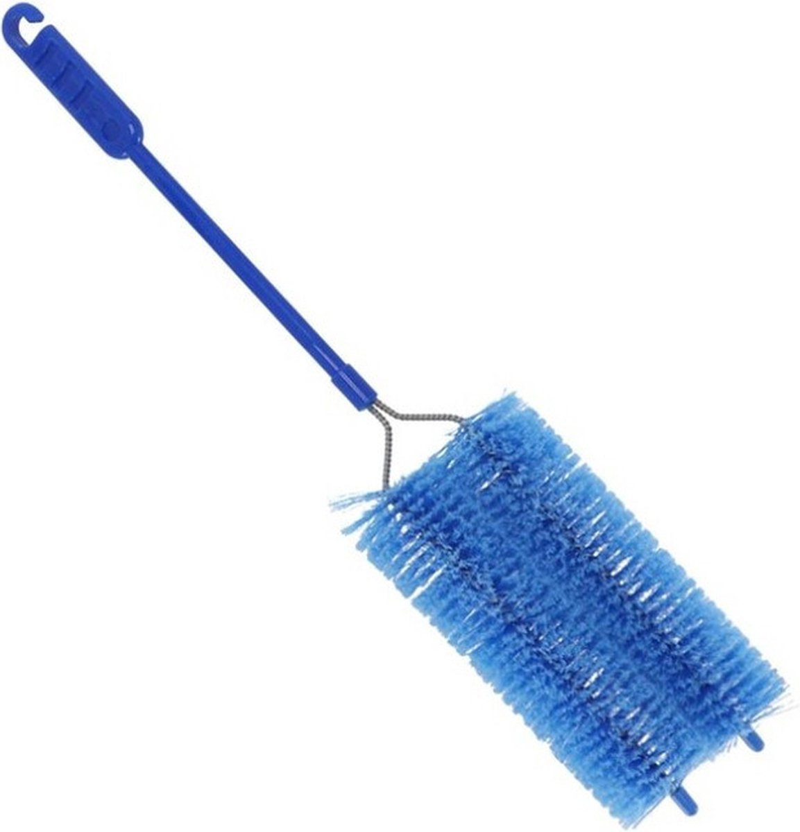 Goedkoopste Gerimport Radiatorborstel - dubbele borstel - 47 cm - kunststof - blauw - schoonmaakborstel/rager verwarming