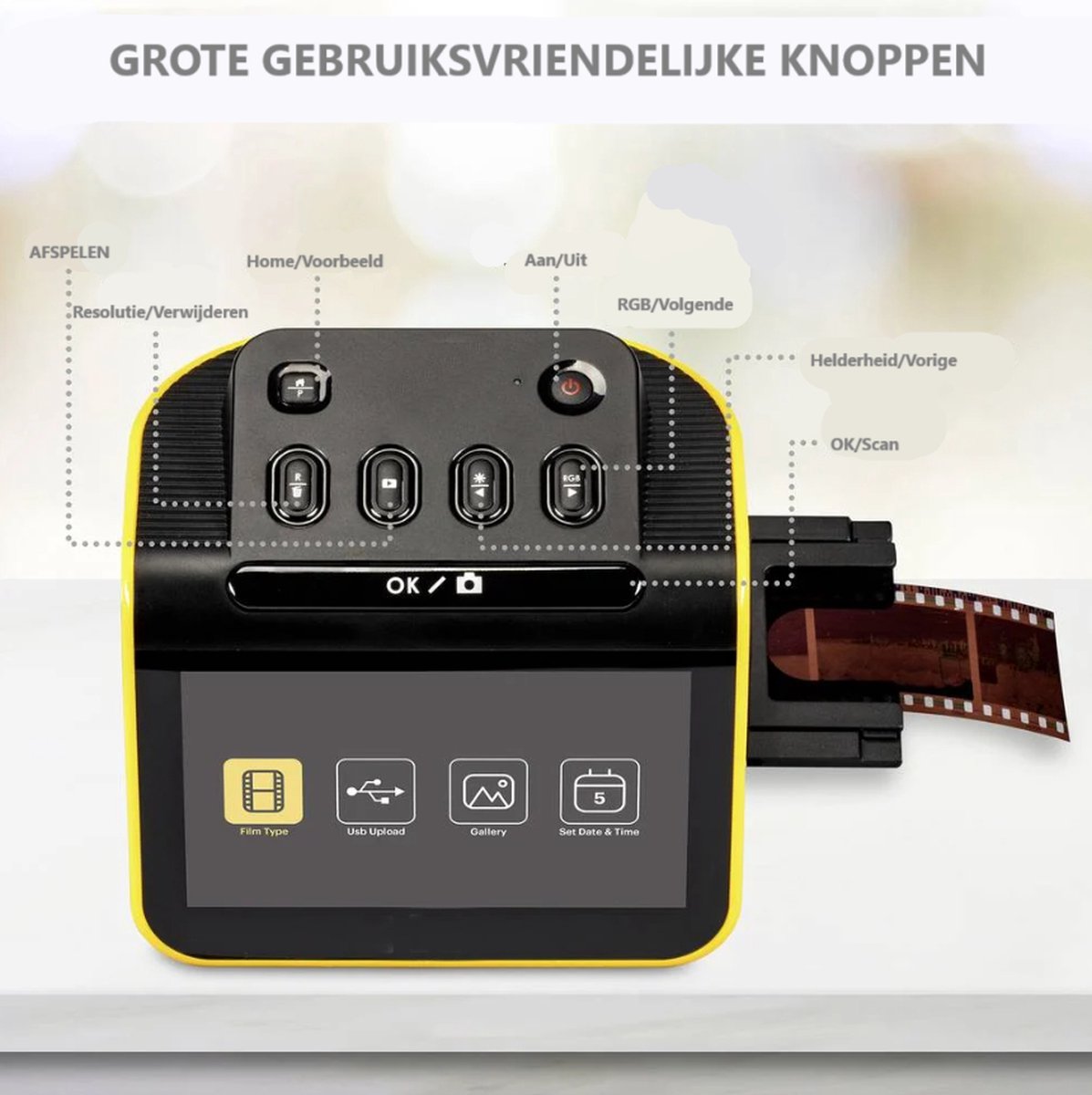 Diaviewer Ultraslank A4-formaat 3 Helderheidsmodus APP-bewerking Zacht LED USB-aangedreven Diascanner voor FilmnegatiefSlide Viewer Ultraslank A4-formaat 3 Helderheidsmodus APP