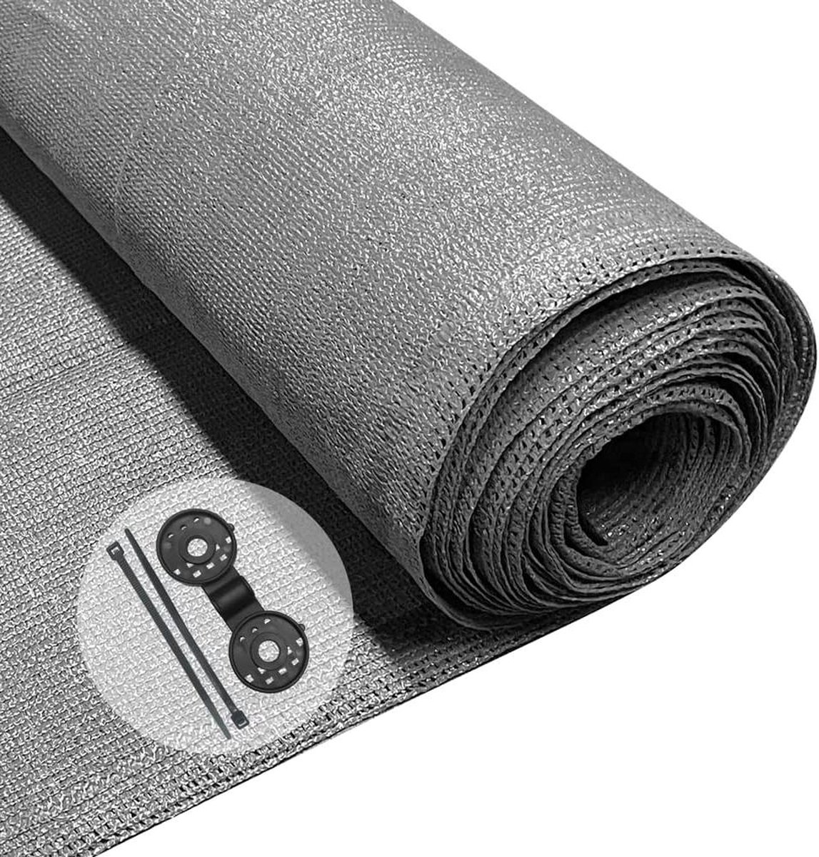 Schuttingscherm 15x10m privacyschutting 150 g m² HDPE Zonweringsnet windscherm UV-bestendig Scheurvast 85% zonwering grijs bamboe schutting
