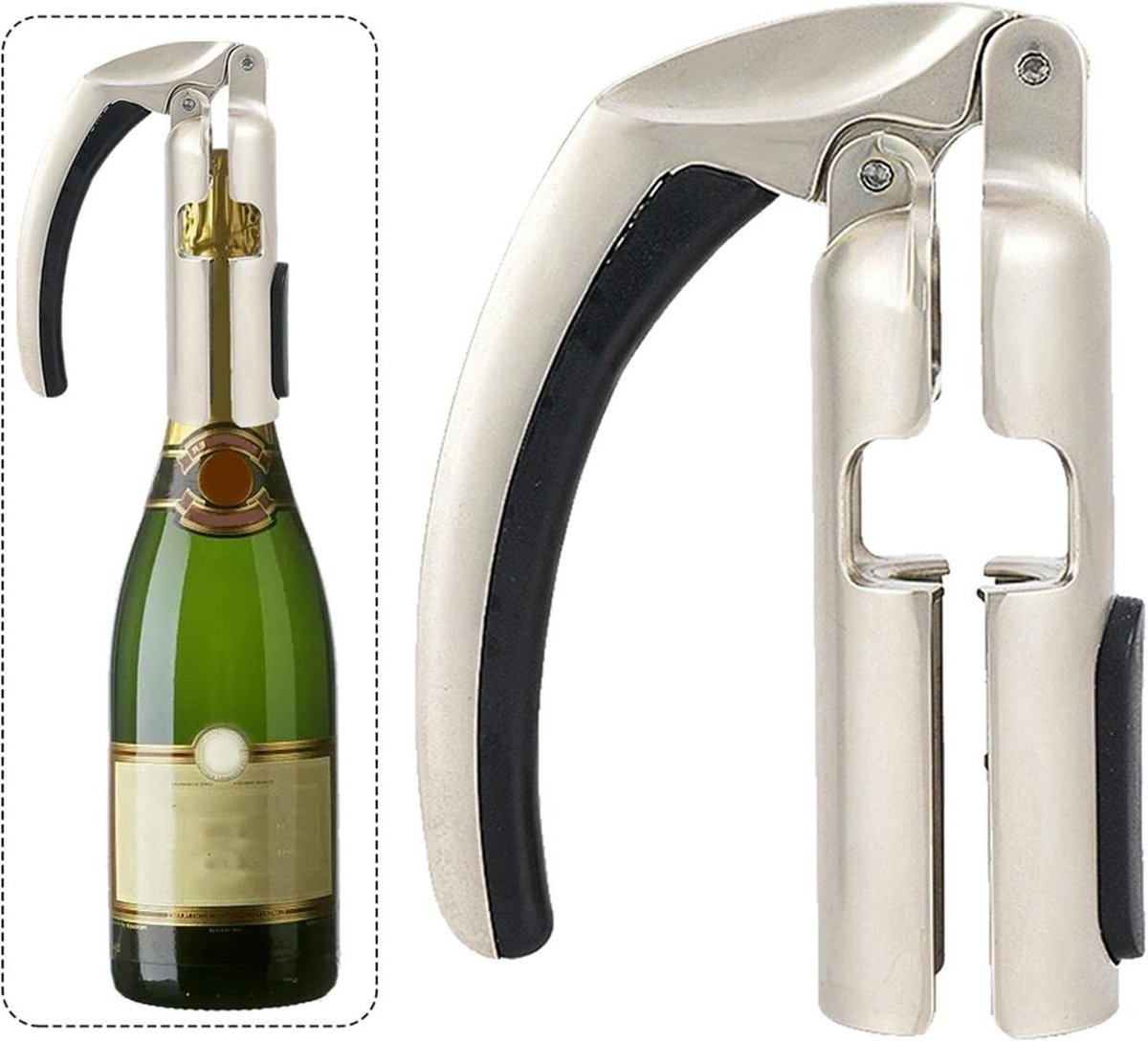 Champagne flesopener mousserende wijn kurkentrekker bar pot kurkentrekker professionele keuken accessoires zilver. kurkentrekker wijn