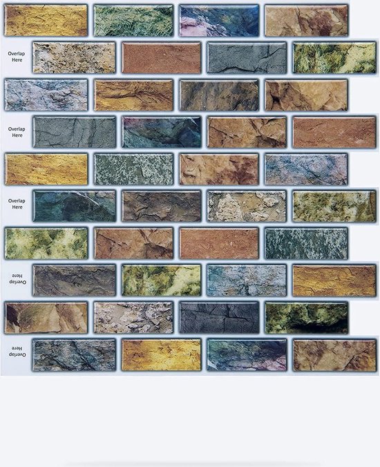 Art3d 6-vel Peel and Stick Tiles Zelfklevende Tegels Backsplash Voor Keuken, Vinyl Decoratieve Wandpaneel Marmer Stijl, 30 x 30cm