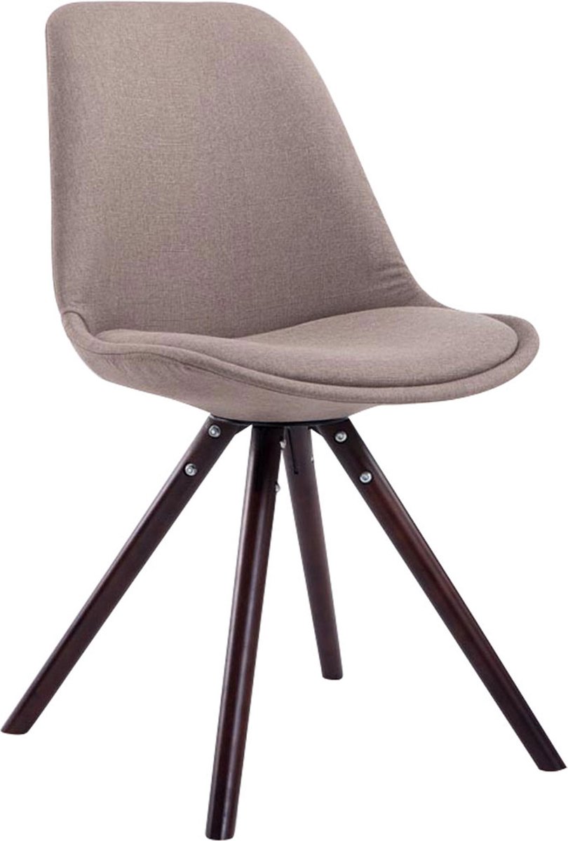 CLP Toulouse Eetkamerstoel - Rond - Stof taupe cappuccino