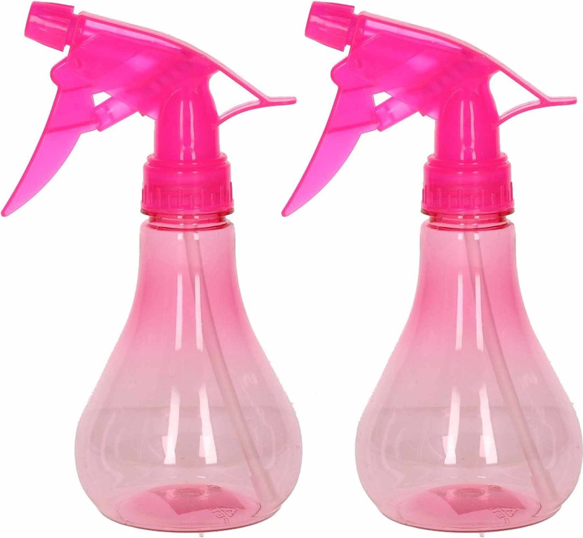 Plasticforte Waterverstuivers - spuitflessen - 2x stuks - 250 ml - roze - Plantenspuiten - schoonmaakspuiten - kunststof