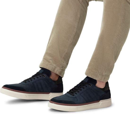 Manfield - Homme - Baskets en nubuck bleu - Taille 40
