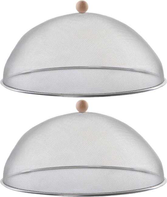 Luxe stevige RVS vliegenkap/voedselkap 43 cm - Afdekkappen/vliegenkappen van Luxe. — afbeelding 2