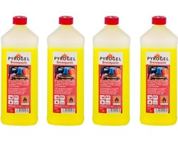Brandpasta fles - 4x - 1 liter - Brandgel - Aanmaak gel BBQ aanmaken - Barbeque accessoires benodigdheden