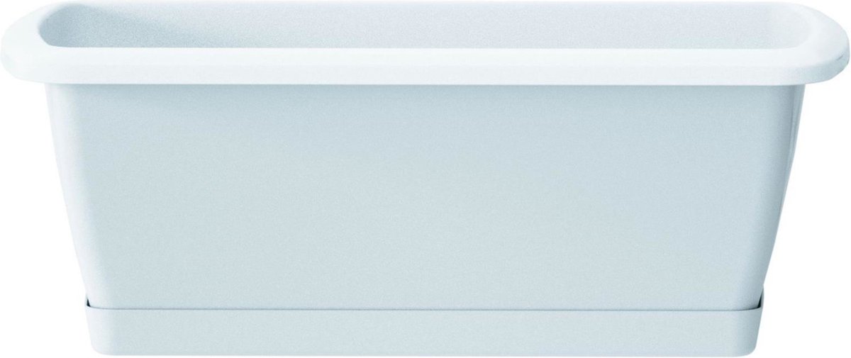 Prosperplast Plantenbak Respana - grijs- met onderzetter - 49 x 18 cm - bloembak