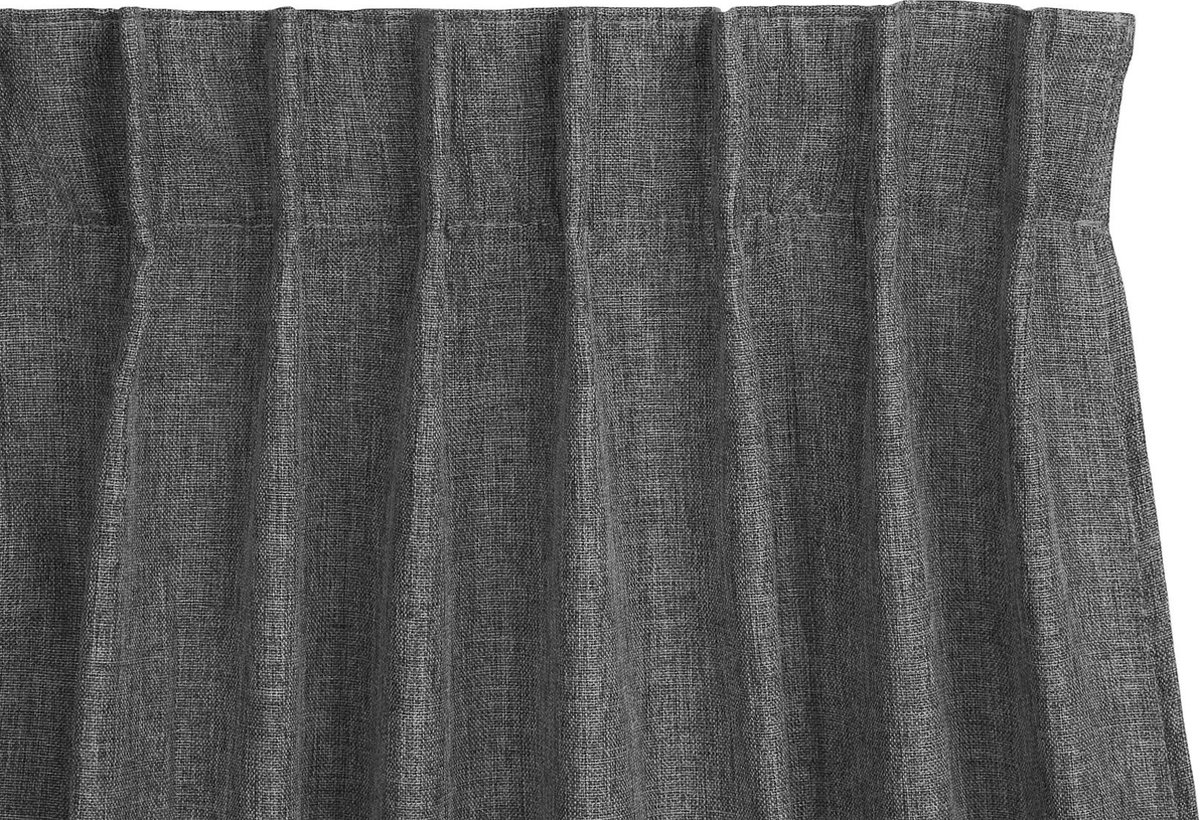 Lifa Living - Grijze Luxe Gordijnen - Verduisterend - Polyester - Met 10 Ophanghaken - 150 x 260 cm