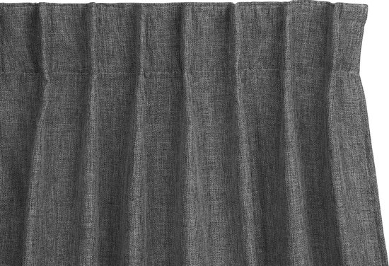 LIFA LIVING Rideau Occultant Avec Crochets Gris, Rideau Opaque Fenêtre 100 % Polyester, Rideau Isolant Anti Lumière pour Chambre et Salon, 150 x 260 cm