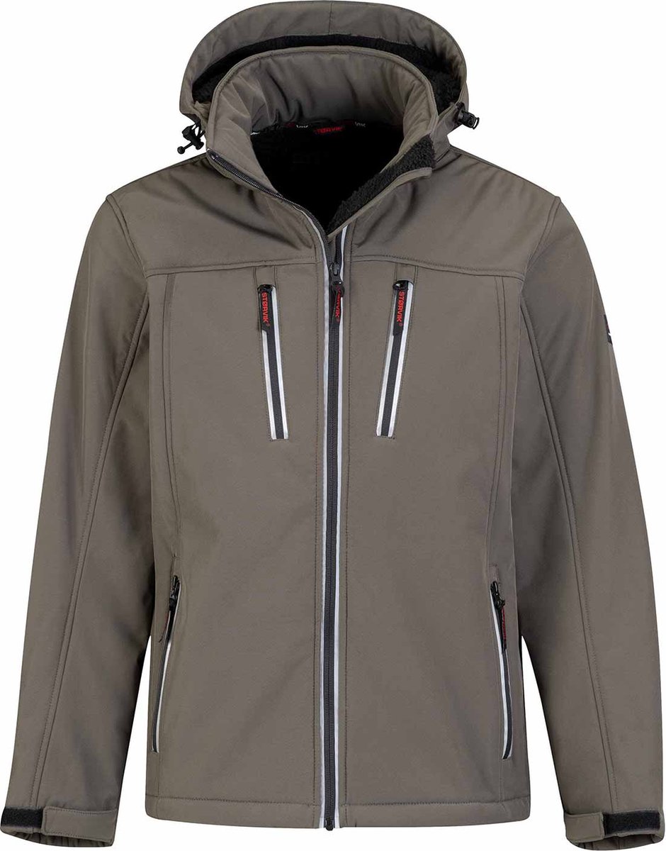 STØRVIK Clive Softshell Werkjas Teddy Gevoerd Heren - Maat 3XL - Olijfgroen