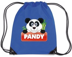 foto van Pandy de Panda rijgkoord rugtas / gymtas - blauw - 11 liter - voor kinderen