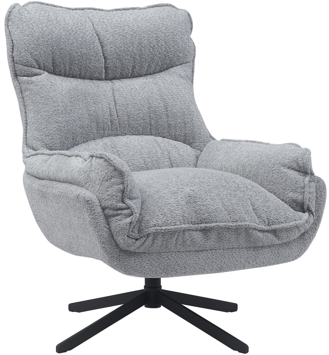 StarFurn Fauteuil Vera - Lichtgrijs Stof - Draaibaar - 82x95x96,5cm
