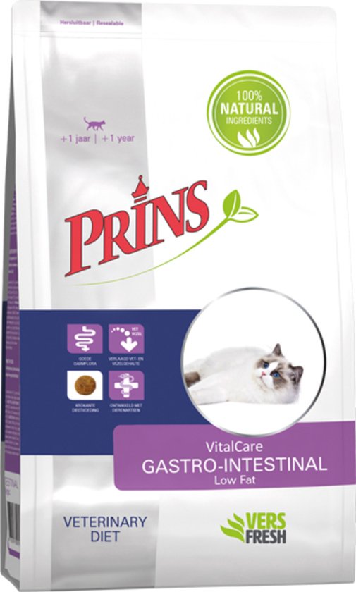 Prins VitalCare Veterinary Diet Gastro-Intestinal Low Fat Kattenvoer Gastro-Intestinal Low Fat 1,5 kg