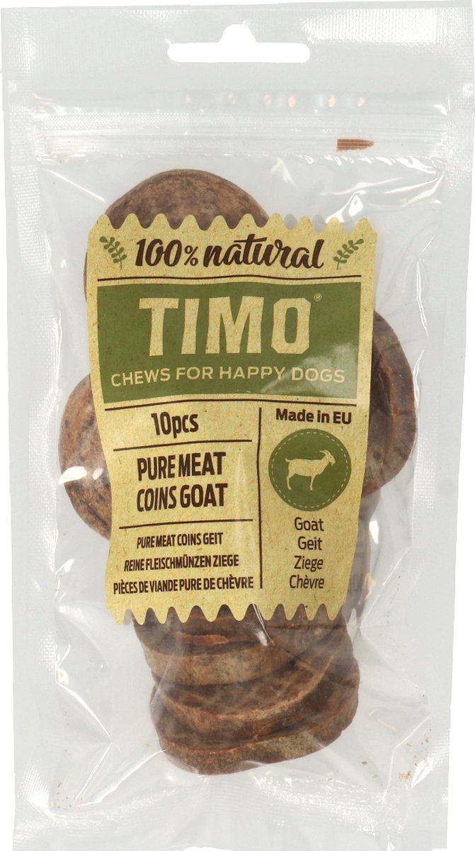Timo Pure Meat Coins - Hondensnacks - Geit 5.2 cm 10 stuks
