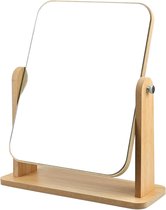 Bol.com Make-up Spiegel - Spiegel Tafelspiegel 360 graden rotatie staande houten make-upspiegel - rechthoekige spiegel - groot 2... aanbieding