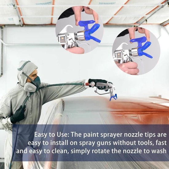 DKSooozs 5Pcs Omkeerbare Airless Tips Airless Verf Tips Sproeier Nozzle Spuitmachine Onderdelen (211 313 415 517 619