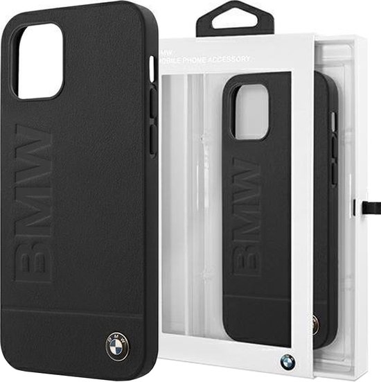 Coque arrière pour iPhone 14 Pro Max - BMW - Zwart uni - Cuir