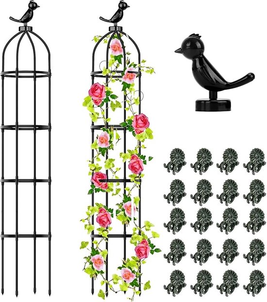Tuin voor klimplanten en bloemen, klimhulp voor klimplanten, paraplu, metaal, tuintrellis, klimhulp voor klimplanten, tomaten, erwten en Moonyan