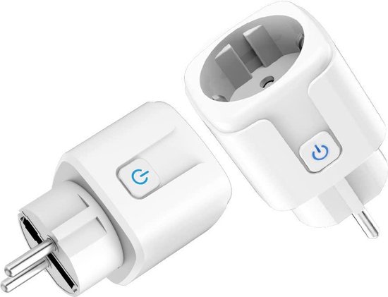 Oblinple Wifi-stopcontact, 16 A, Alexa stopcontact, Smart Home wifi- stopcontacten, afstandsbediening, spraakbesturing, smart stopcontacten, WLAN en bluetooth-bediening, smart plug (1, wit grijs