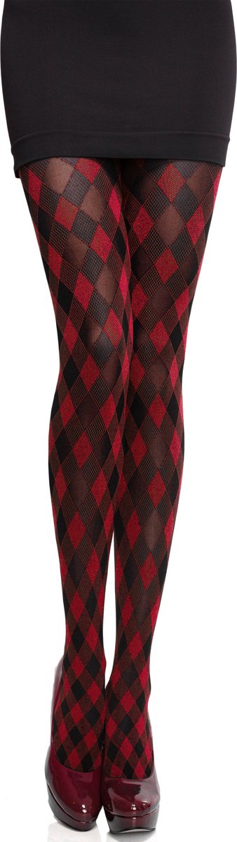 Merry Style MS-GB-317 Dames Panty - 60 DEN- Gedessineerd - 3D-technologie - Polyamide - Rood - S